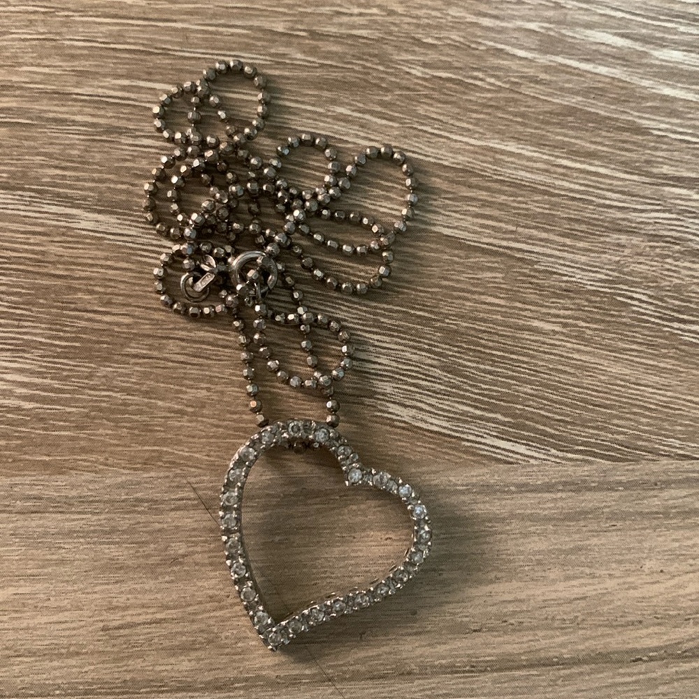 CZ Silver Heart Necklace